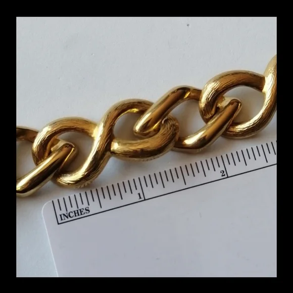 TREND 2026 Vintage Unsigned Necklace Gold Chunky Chain Oval Links Statement - Picture 9 of 11